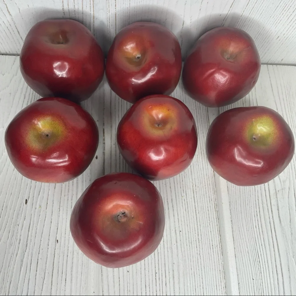 Realistic Faux Artificial Red Delicious Apples Set of 7